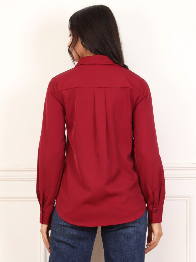 Chemise fluide rouge foncé