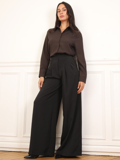 Pantalon à pinces asymétrique
