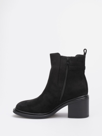 Bottines Chelsea noires en suédine avec boucle métallique