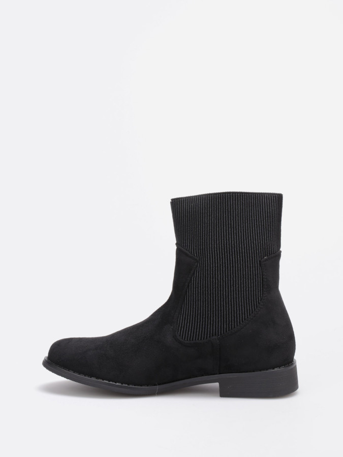 Bottines chaussettes noires en suédine