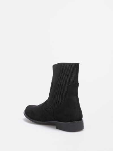 Bottines chaussettes noires en suédine