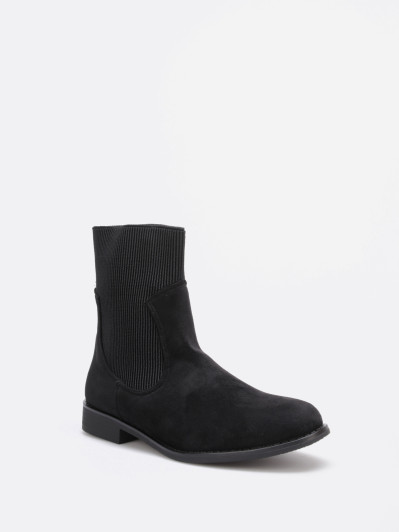 Bottines chaussettes noires en suédine
