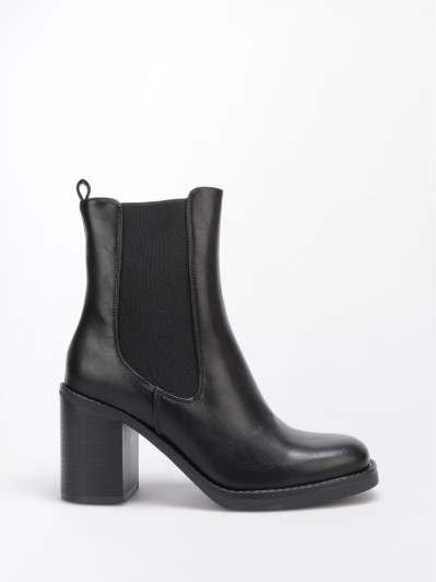 Bottines à talon style Chelsea noires
