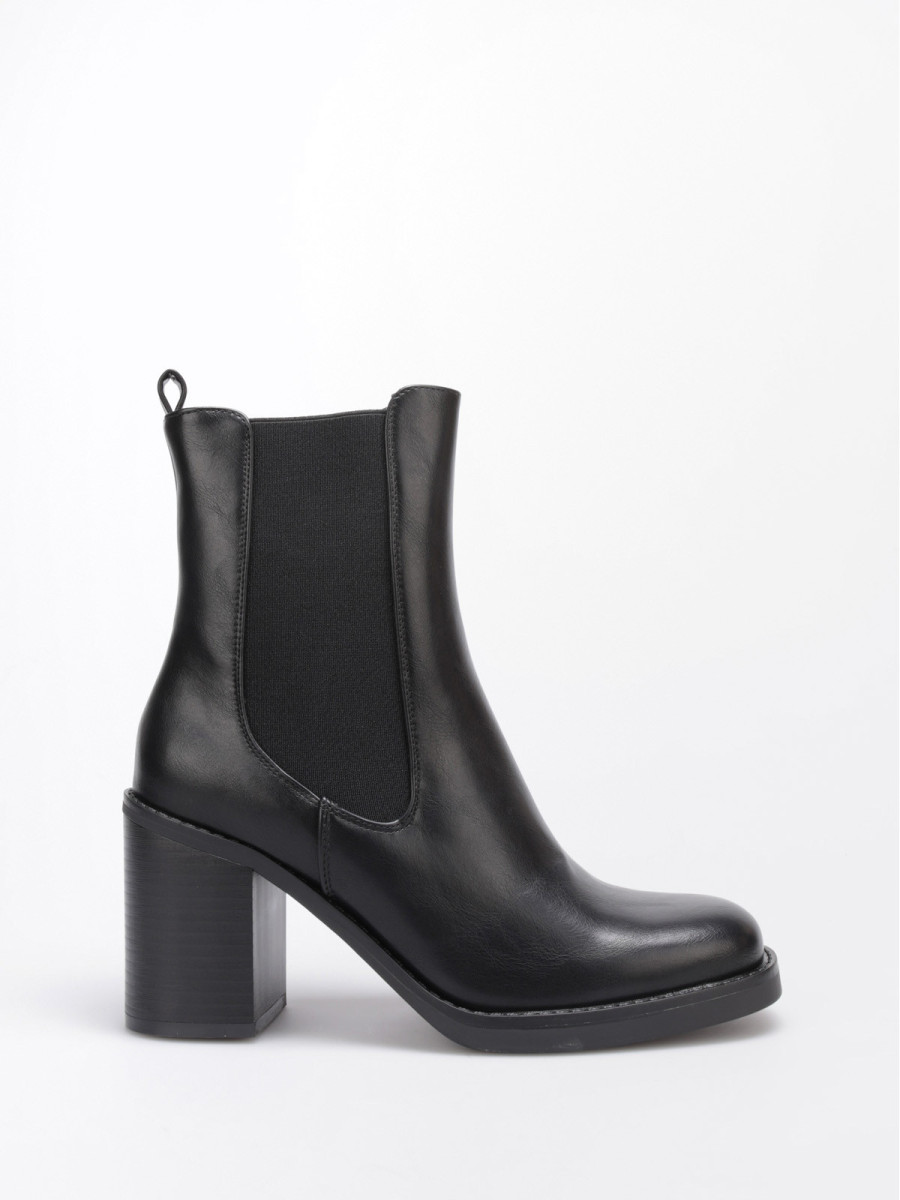 Bottines à talon style Chelsea noires