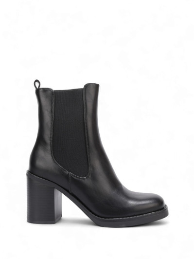 Bottines à talon style Chelsea noires
