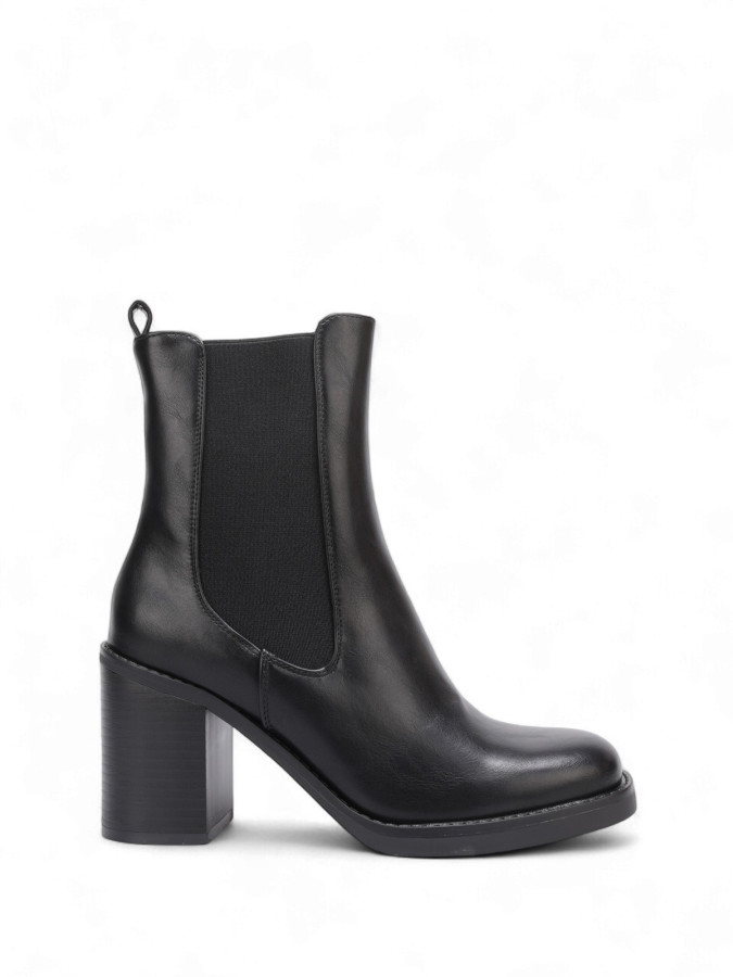 Bottines à talon style Chelsea noires