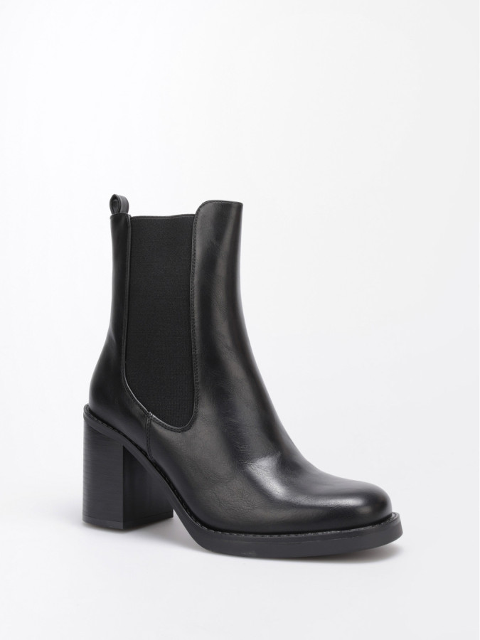 Bottines à talon style Chelsea noires