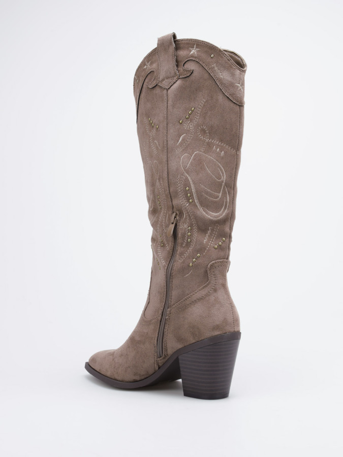 Santiags en suédine à clous