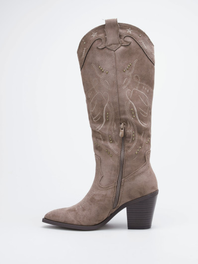 Santiags en suédine à clous