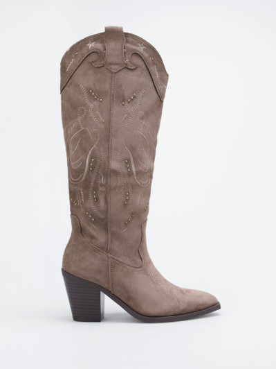 Santiags en suédine à clous