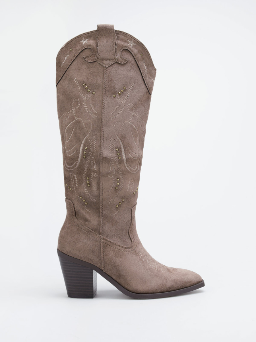 Santiags en suédine à clous