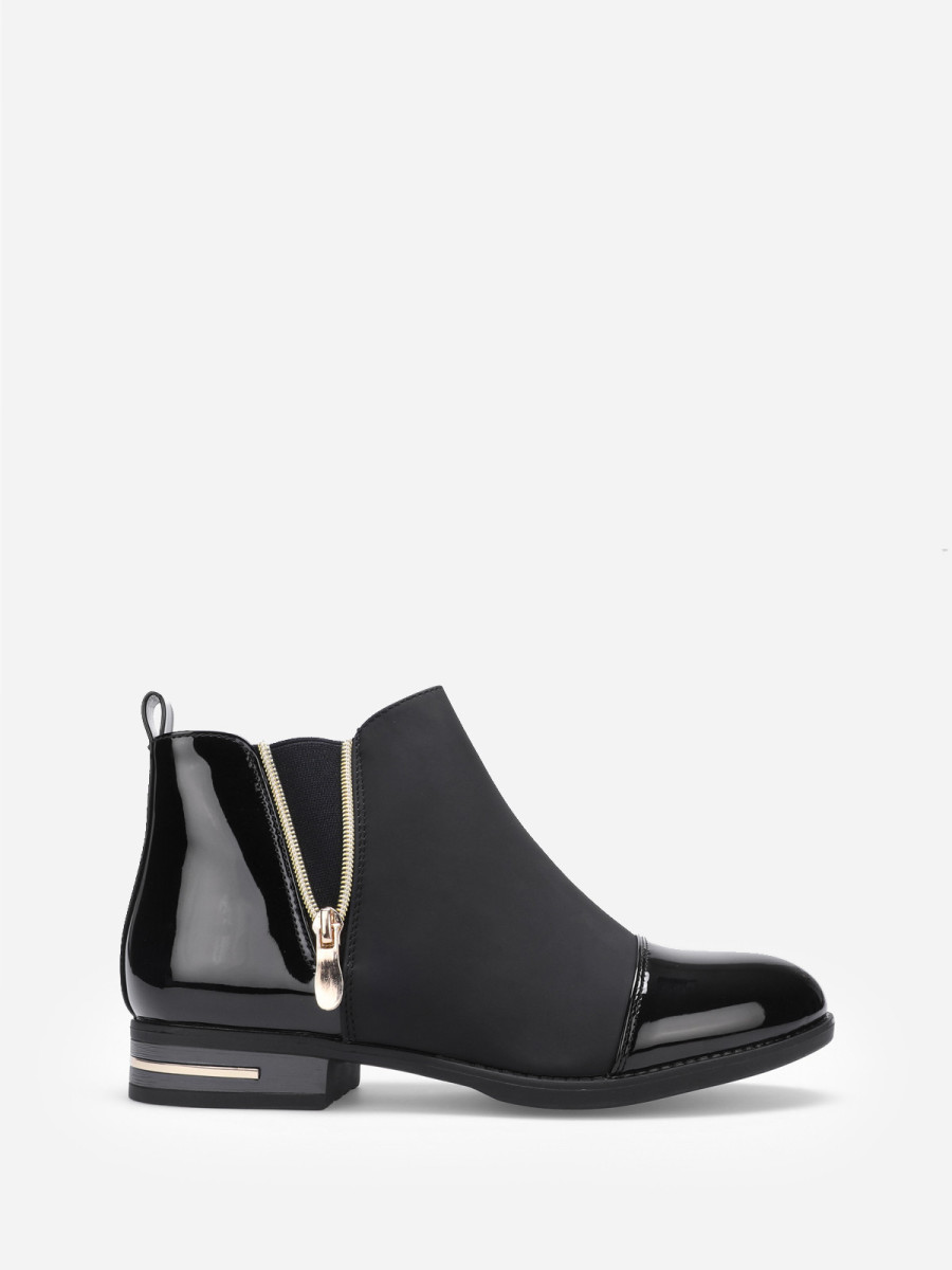 Chelsea bi-matières à détails dorés