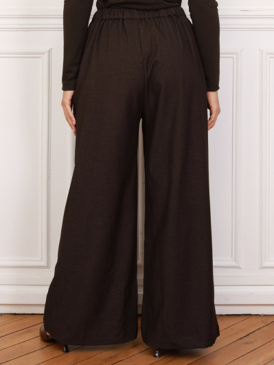 Pantalon de costume wide leg marron