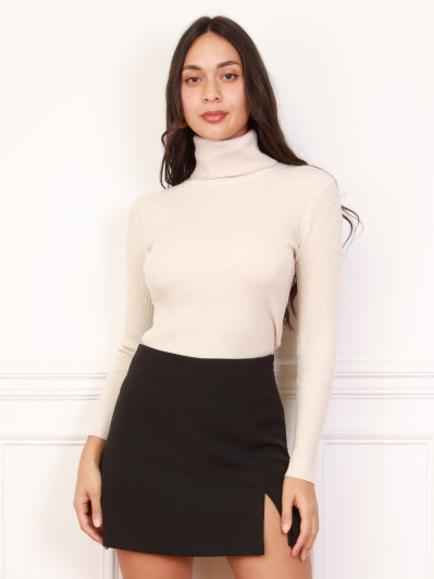 Jupe-short noire à fente