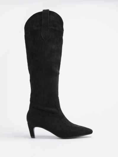 Bottes santiags noires à petit talon fin