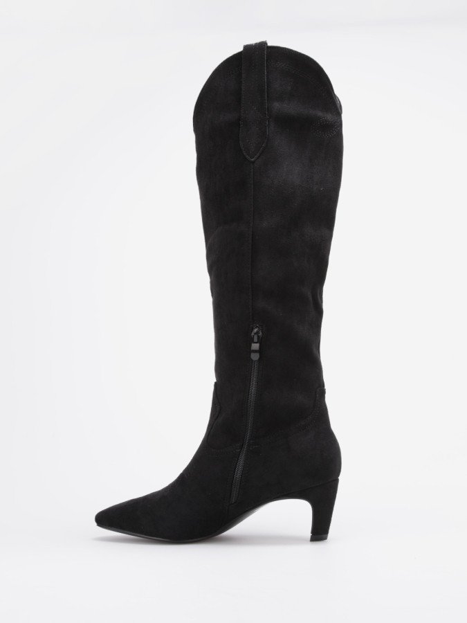 Bottes santiags noires à petit talon fin