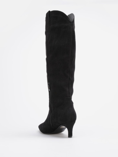 Bottes santiags noires à petit talon fin