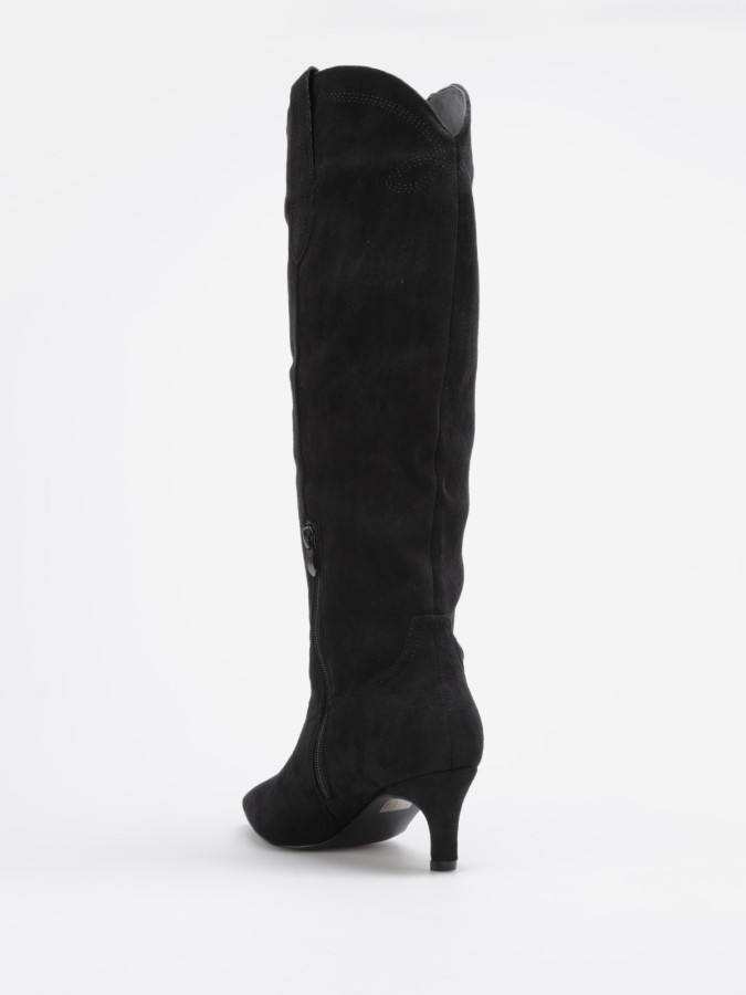 Bottes santiags noires à petit talon fin