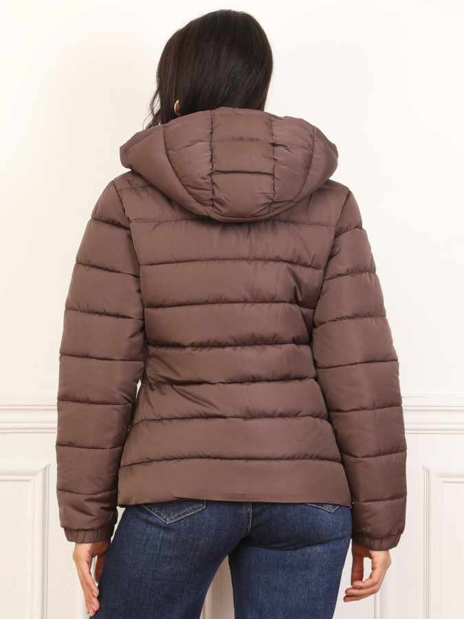 Doudoune courte matelassée marron