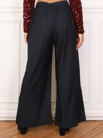 Pantalon de costume wide leg bleu marine