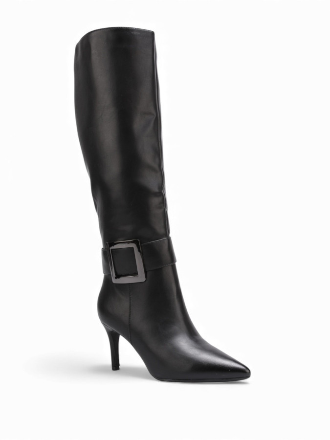 Bottes noires à boucle carré XXL