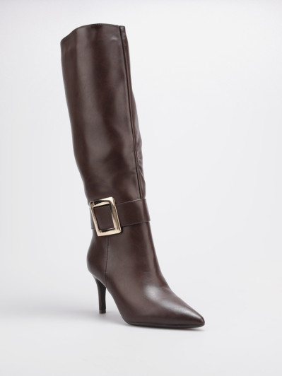 Bottes marron à boucle carré XXL