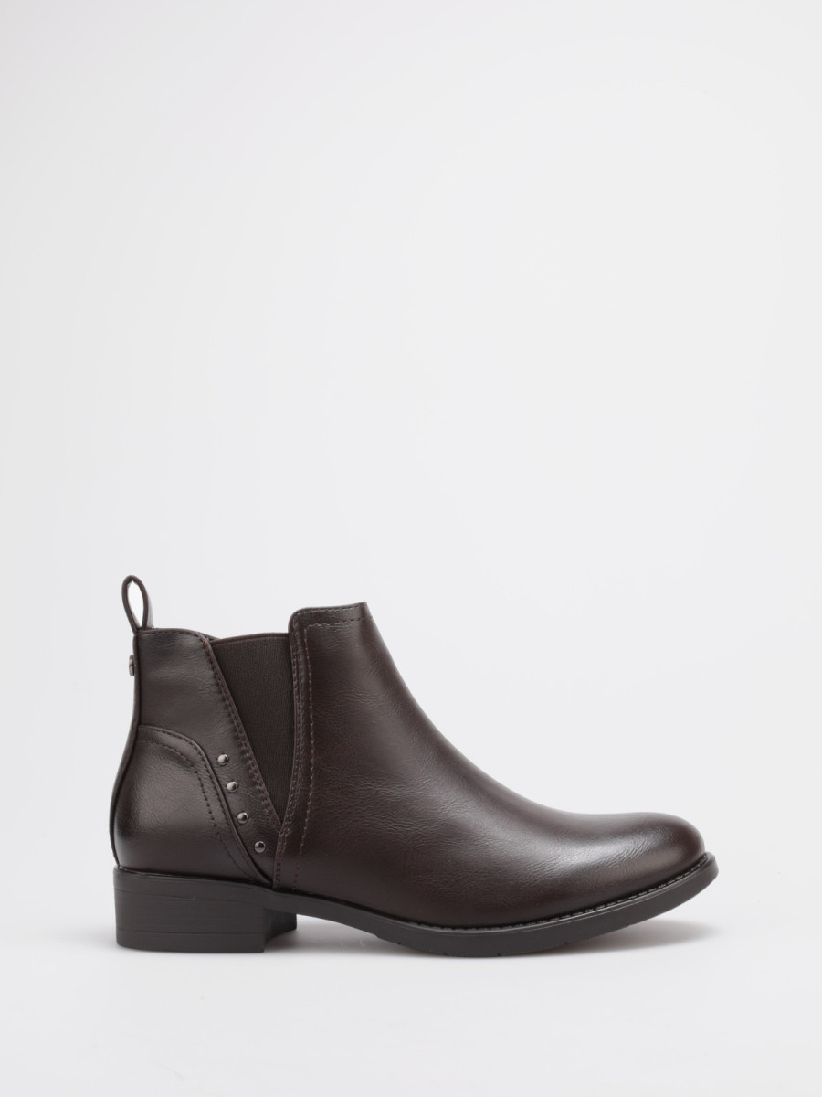 Bottines Chelsea marron à détails cloutés