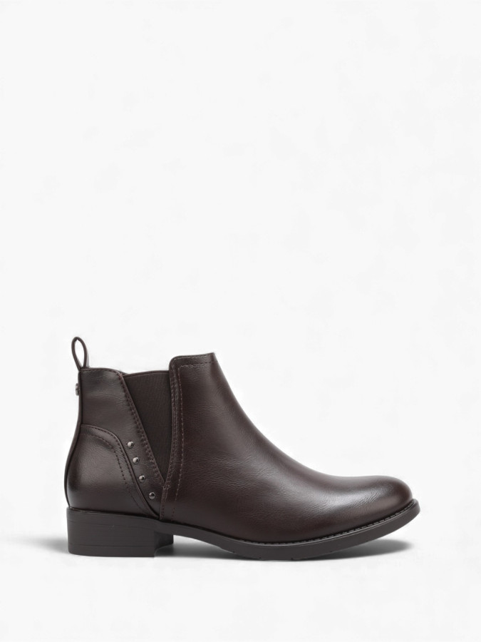 Bottines Chelsea marron à détails cloutés