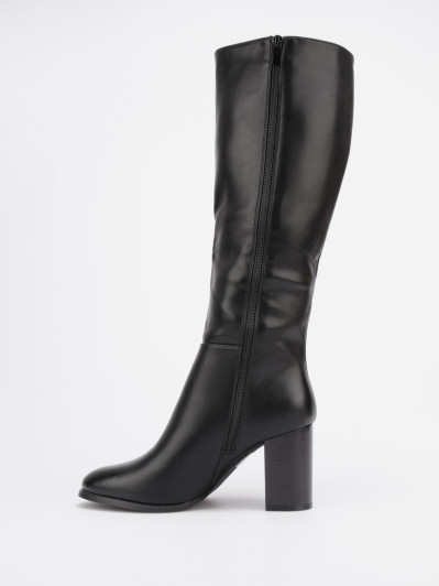 Bottes classiques noires à talon carré