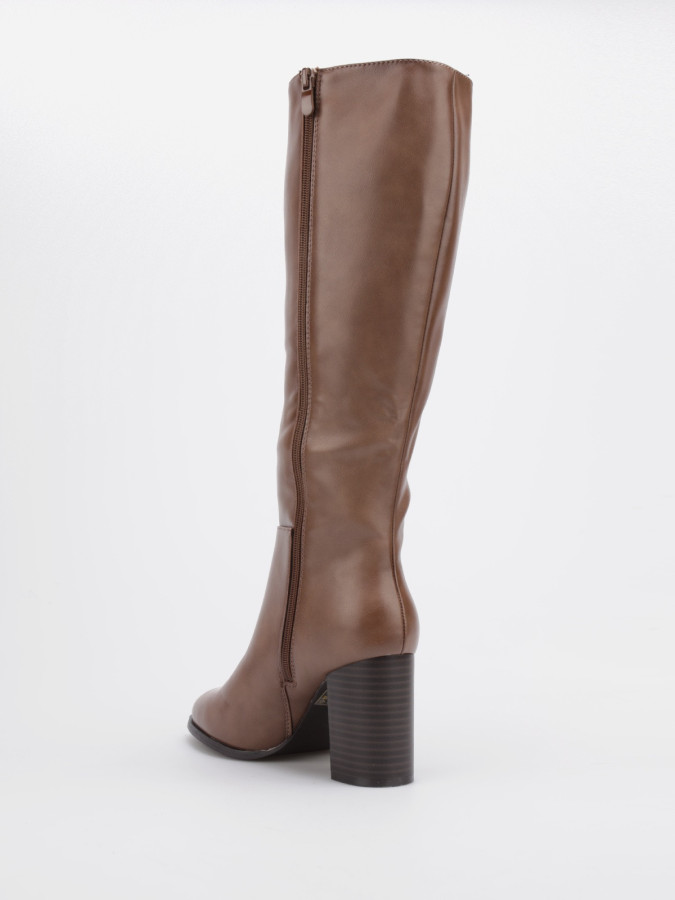 Bottes classiques taupe à talon carré