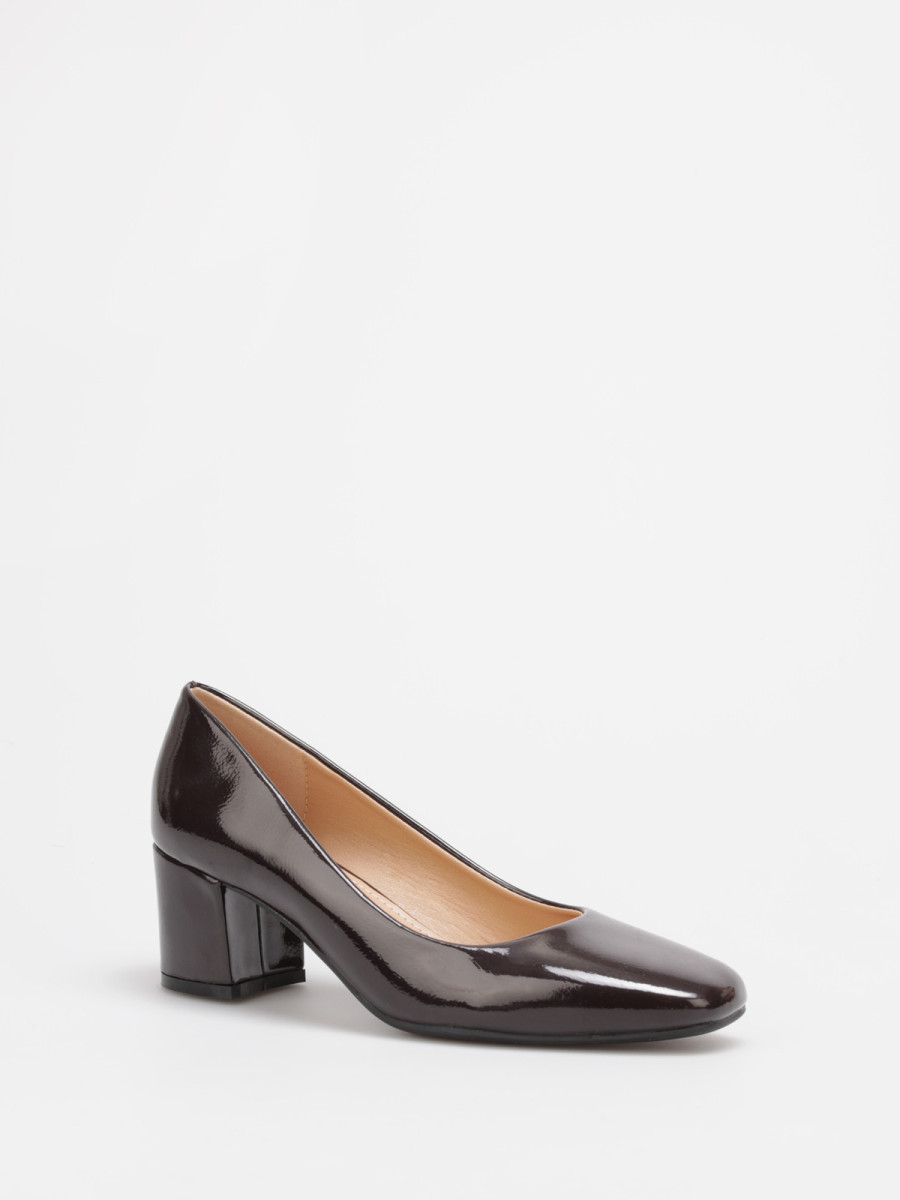 Mocassins à Talon Bloc Martinez Valero - Gris, Bout Carré Noir - Taille US 8.5