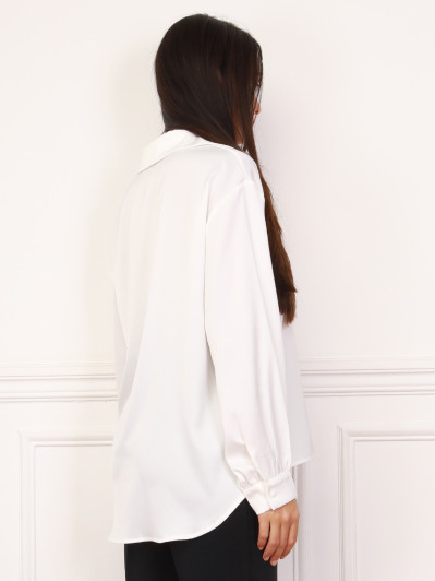 Chemise satinée oversize blanche