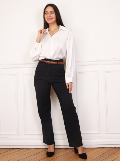 Chemise satinée oversize blanche