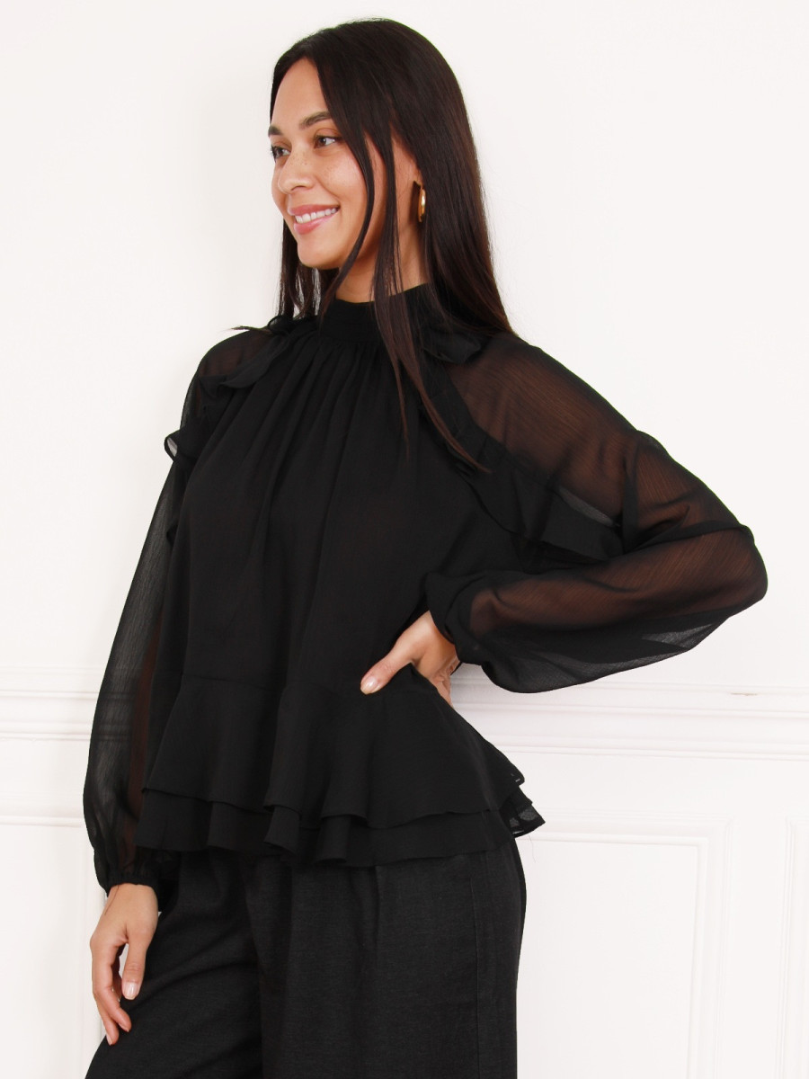 Blouse ample à volants