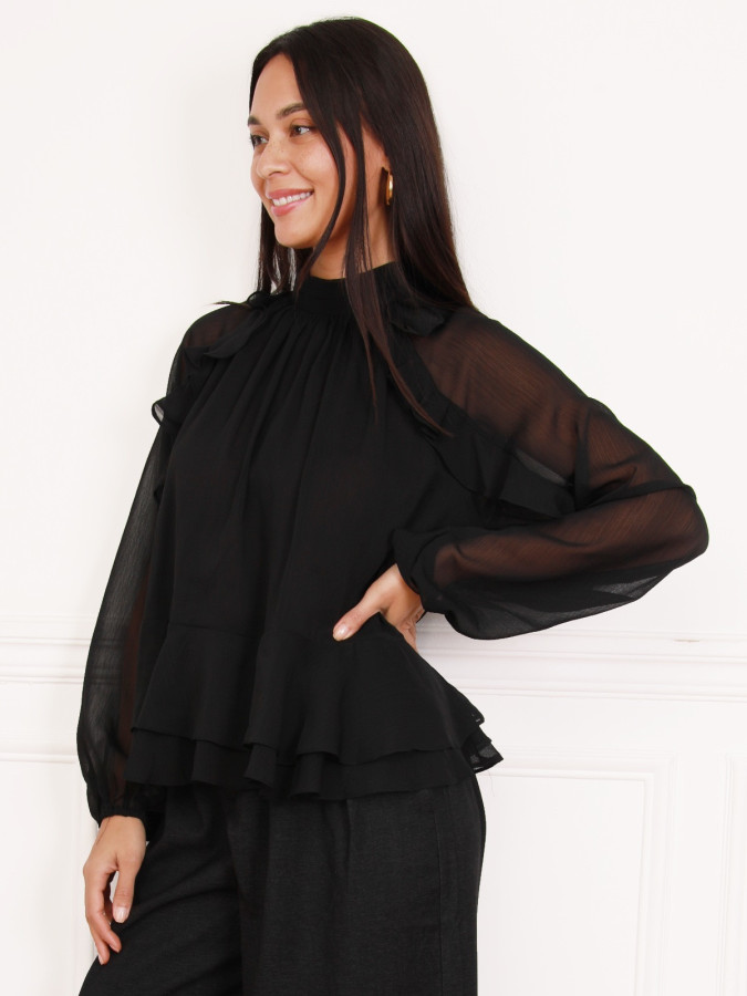 Blouse ample à volants