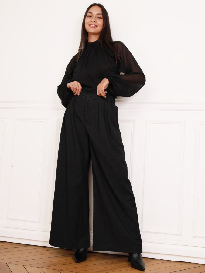 Pantalon de costume wide leg noir