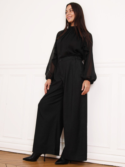 Pantalon de costume wide leg noir
