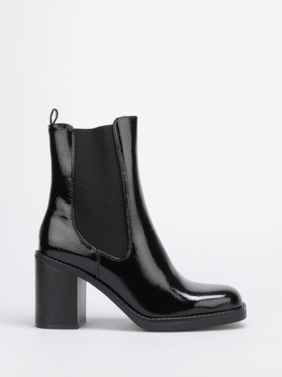 Bottines chelsea noires vernies