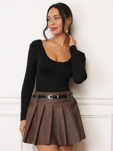 Body sculptant manches longues noir