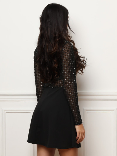 Robe patineuse en tulle à paillettes