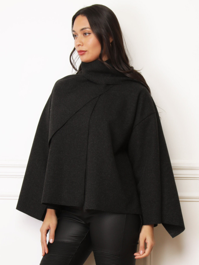 Cape écharpe noire