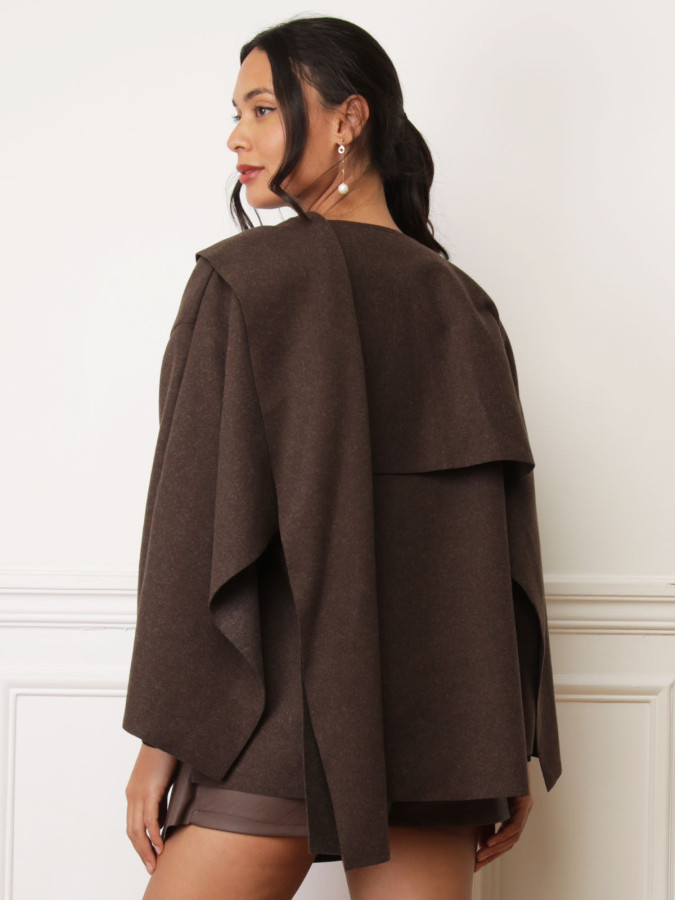 Cape écharpe marron