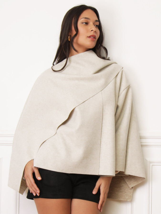 Cape écharpe beige