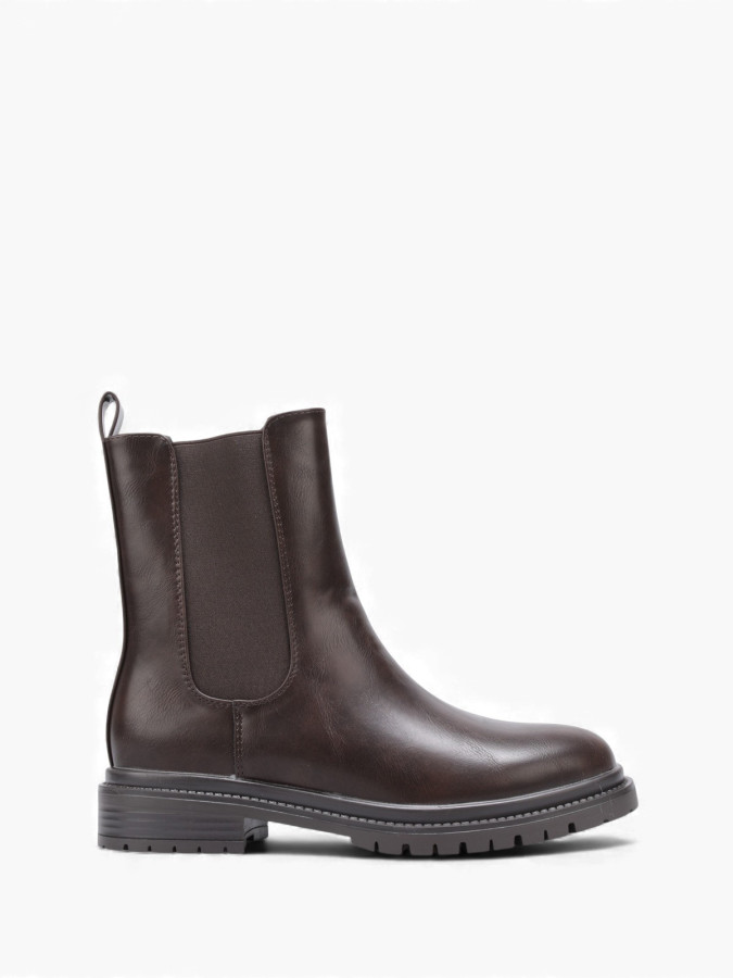 Chelsea boots à petit talon marron