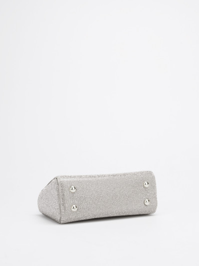 Mini sac de soirée argenté – Sac texturé avec anse et chaînette