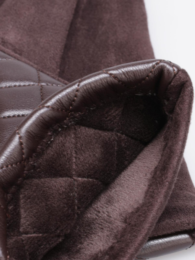 Gants en suédine et simili matelassé