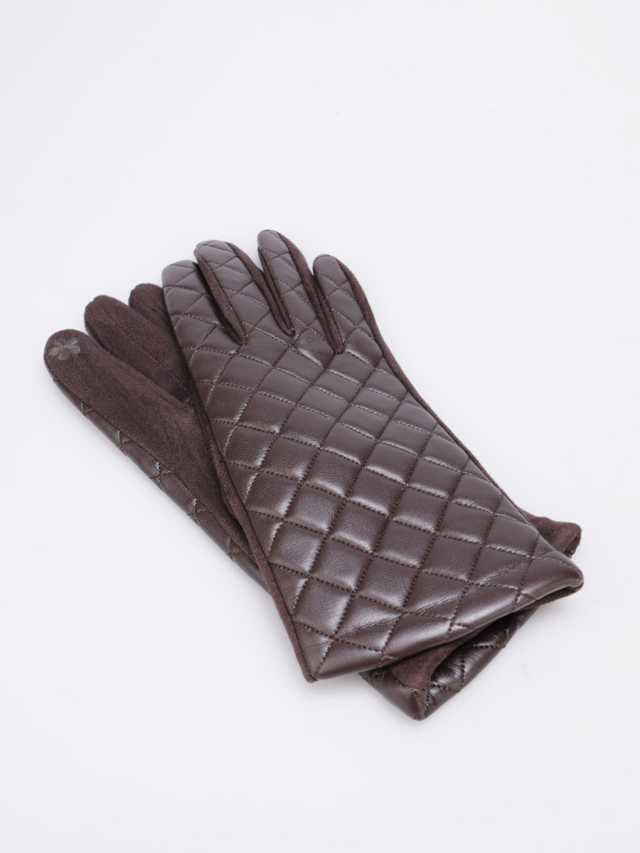 Gants en suédine et simili matelassé
