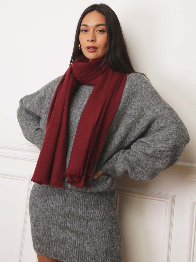 Écharpe unie toucher cachemire