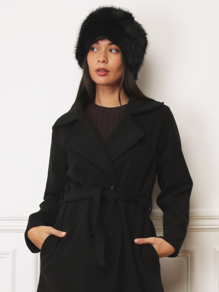 Chapeau fausse fourrure noir