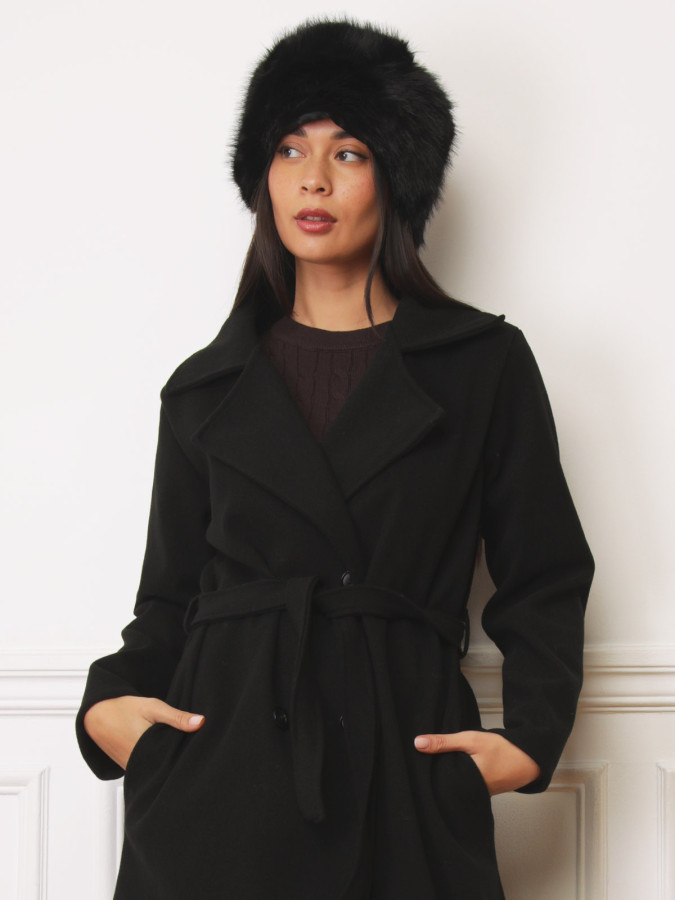 Chapeau fausse fourrure noir